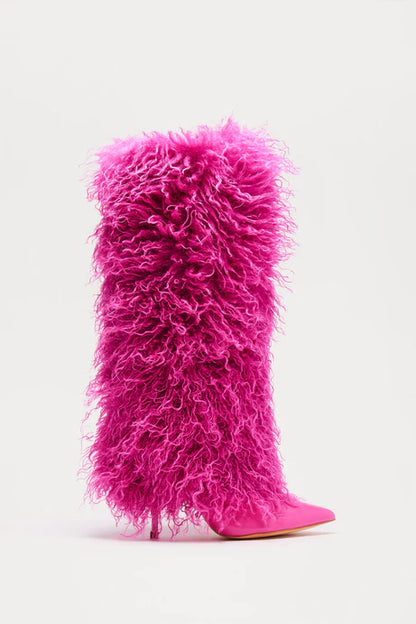 Faux Fur Knee High Boots