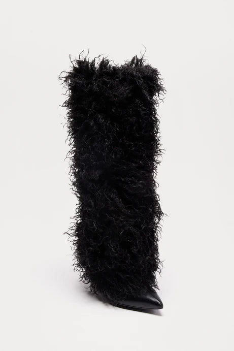 Faux Fur Knee High Boots
