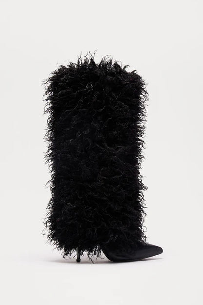 Faux Fur Knee High Boots
