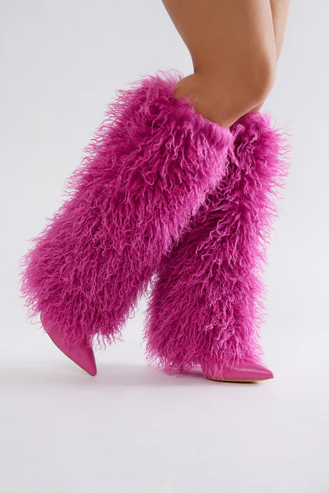 Faux Fur Knee High Boots
