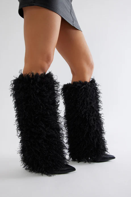 Faux Fur Knee High Boots