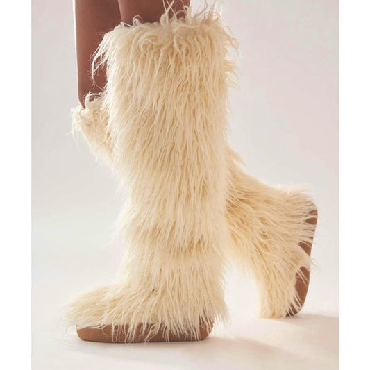 Fluffy Women's Platform Boots