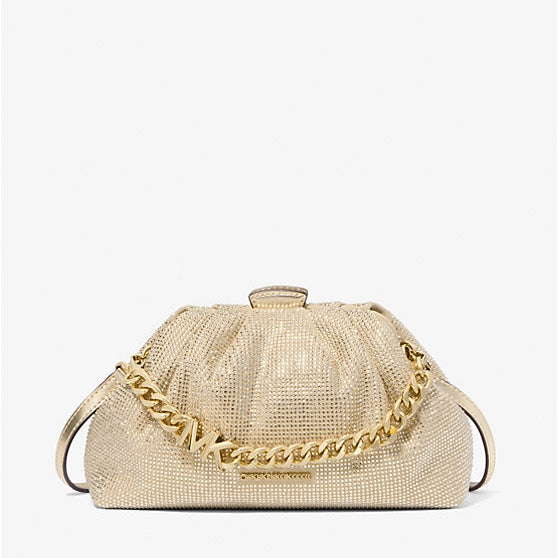 Crystal Embellished Metallic Crossbody Bag