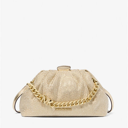 Crystal Embellished Metallic Crossbody Bag