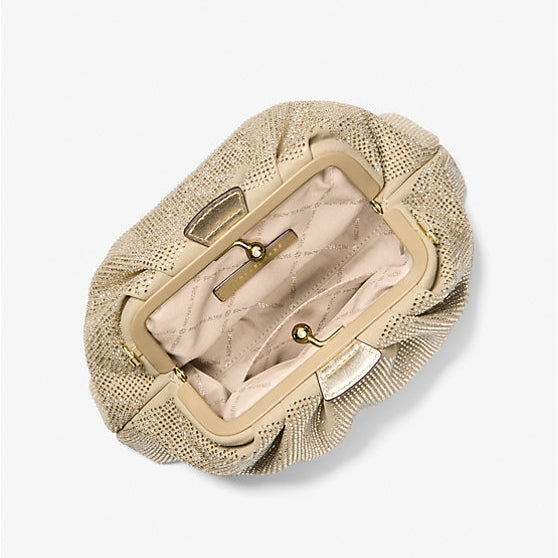 Crystal Embellished Metallic Crossbody Bag