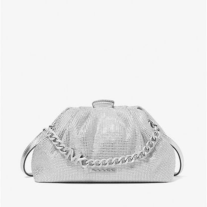 Crystal Embellished Metallic Crossbody Bag