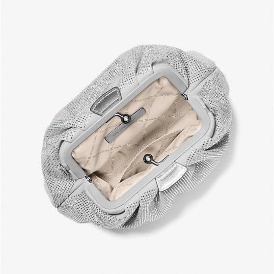 Crystal Embellished Metallic Crossbody Bag