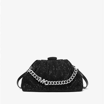 Crystal Embellished Metallic Crossbody Bag