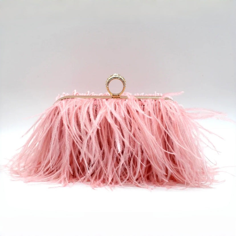 Ostrich Feather Clutch