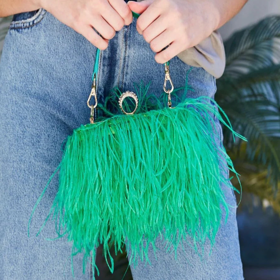 Ostrich Feather Clutch
