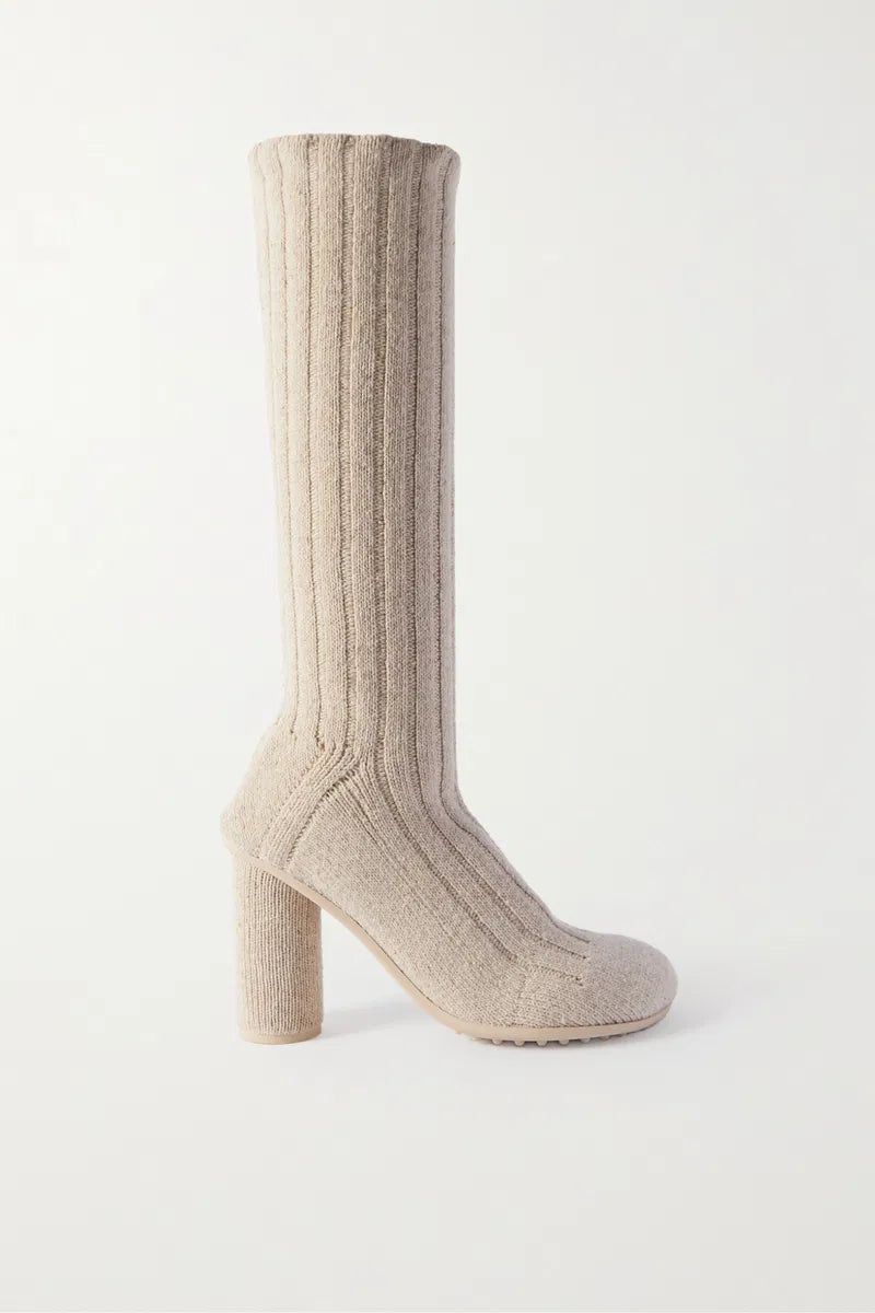 Knitted Knee-high Sock Boots