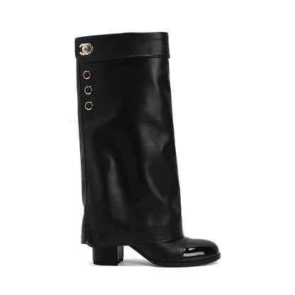 CC Button Leather Boots