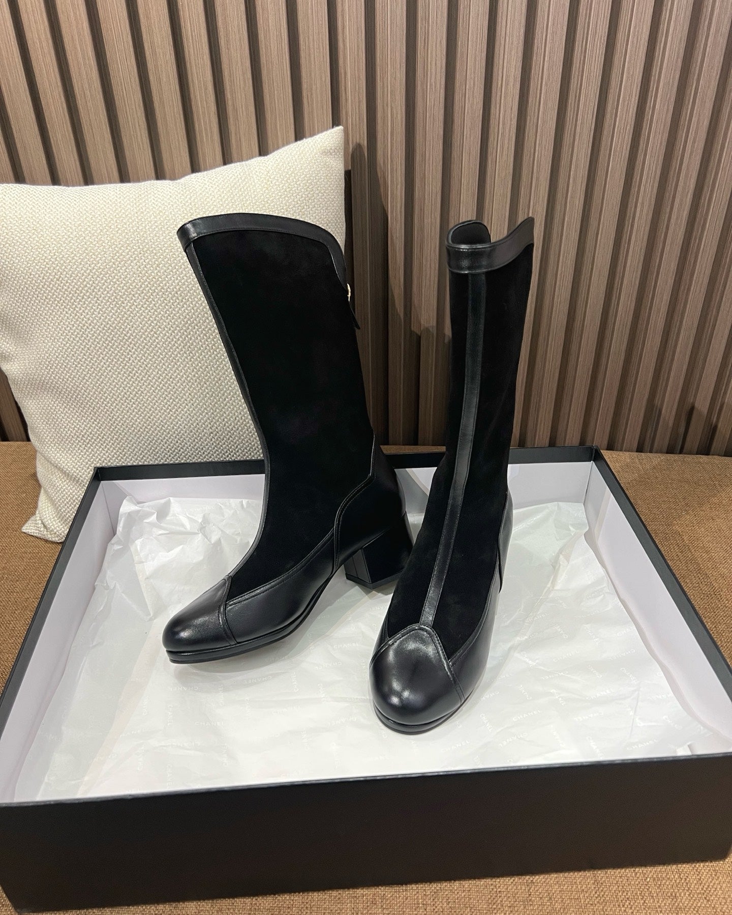 Suede Leather Mid Calf Boots