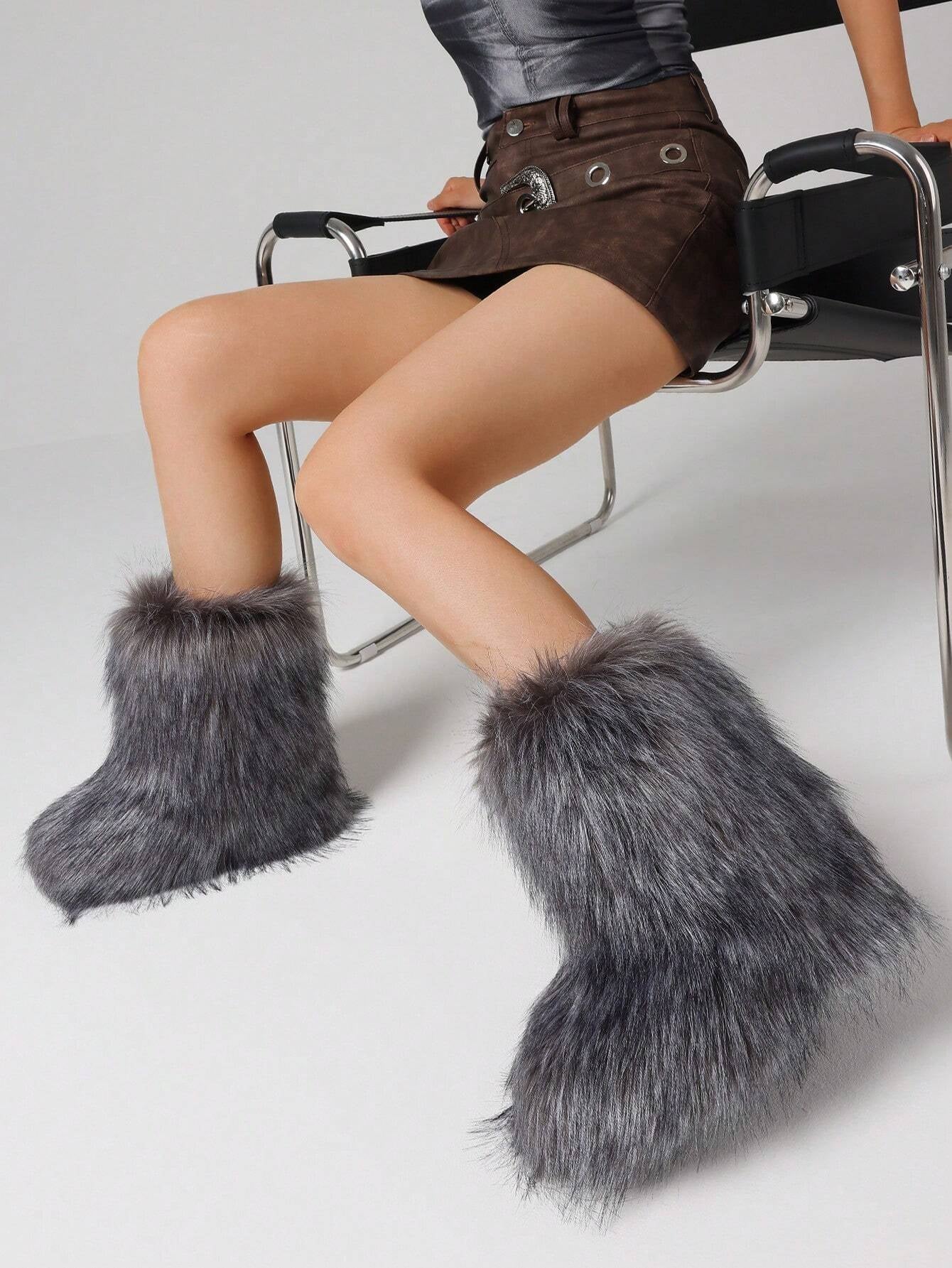 Fuzzy Fluffy Winter Furry Snow Boots