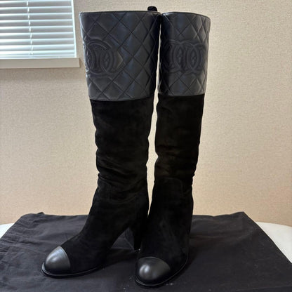 Quilted Leather Heeled Boots