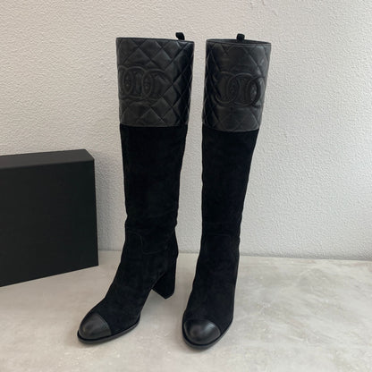 Quilted Leather Heeled Boots