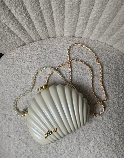 CC White Shell Clutch Bag
