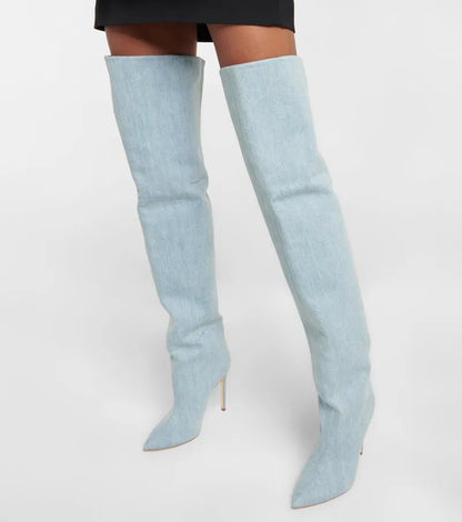 Denim Over-the-knee Boots