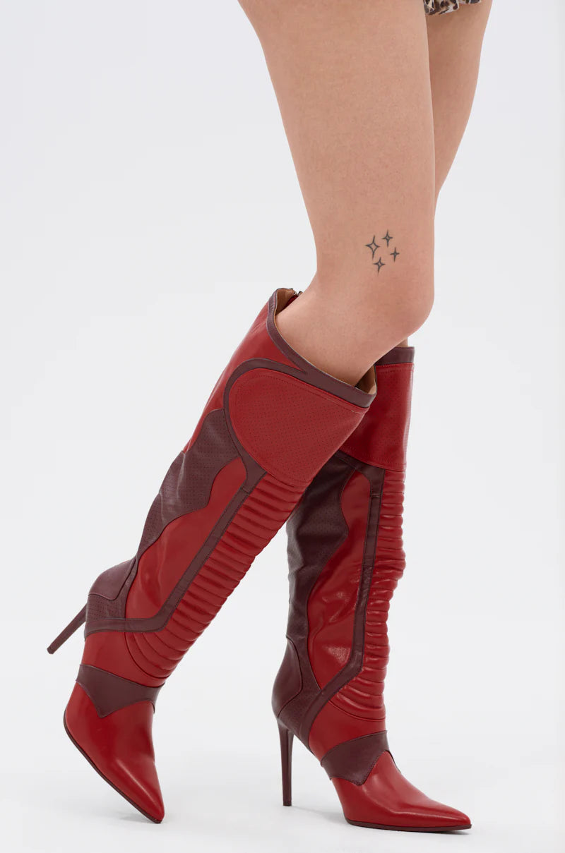 Color-blocked Stiletto Boots