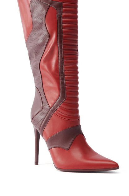 Color-blocked Stiletto Boots