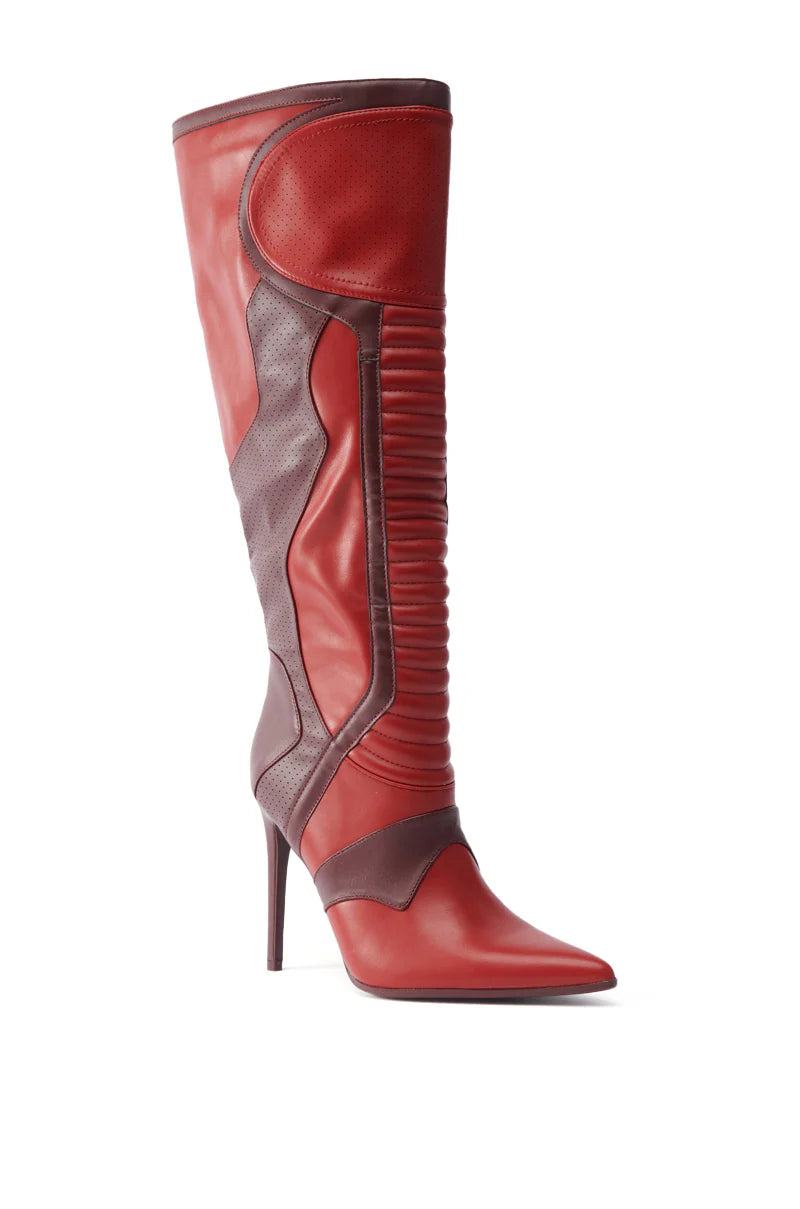 Color-blocked Stiletto Boots
