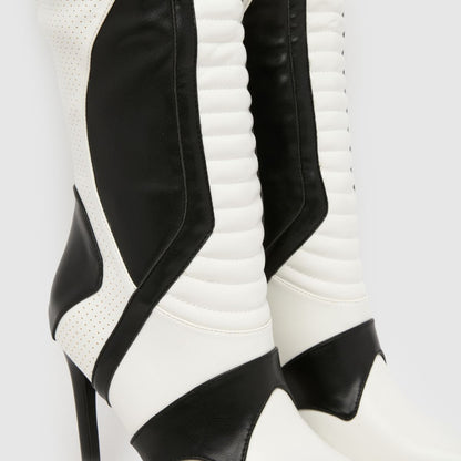 Color-blocked Stiletto Boots