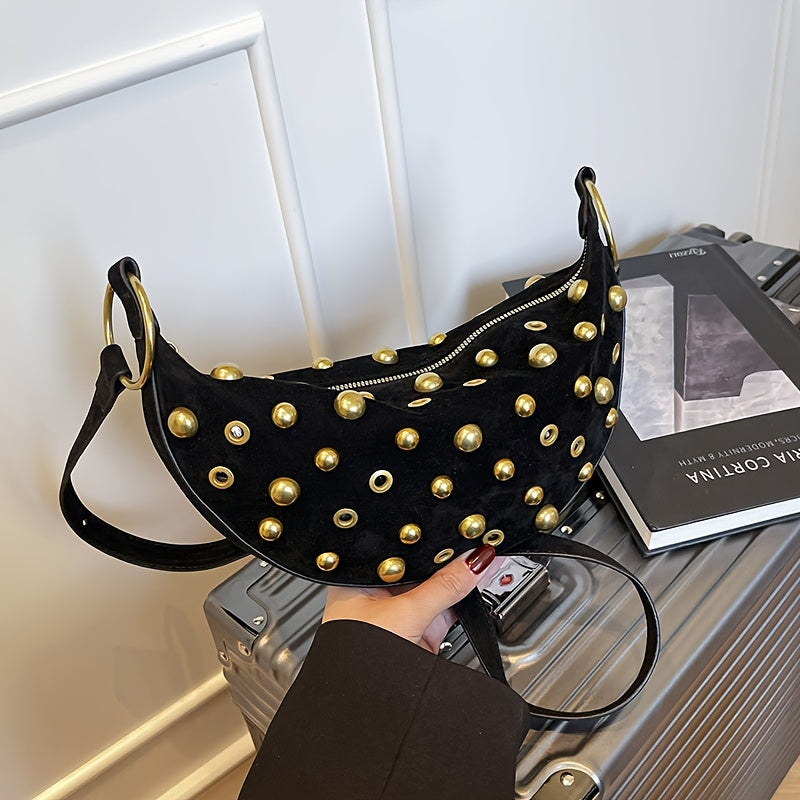 Women's Velvet Metal Rivet Bag