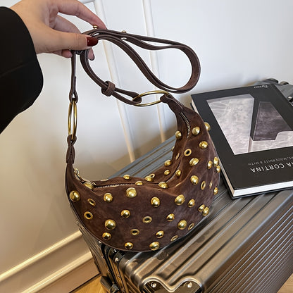 Women's Velvet Metal Rivet Bag