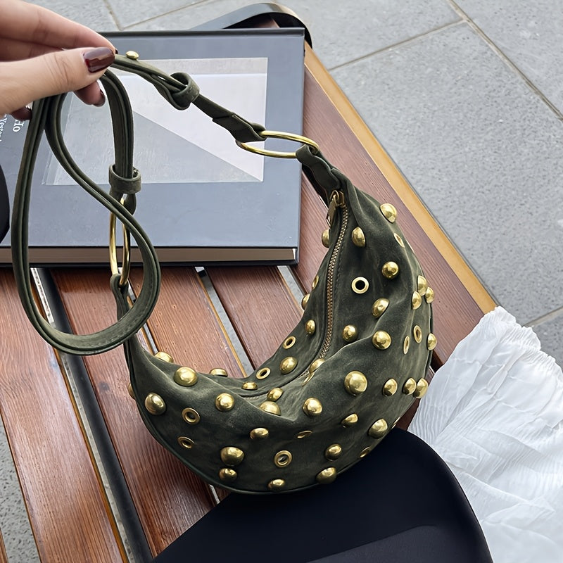 Women's Velvet Metal Rivet Bag