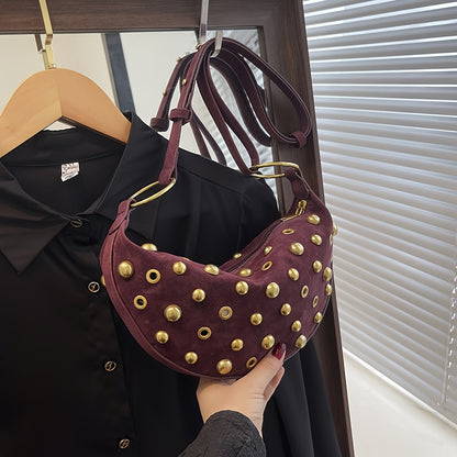 Women's Velvet Metal Rivet Bag