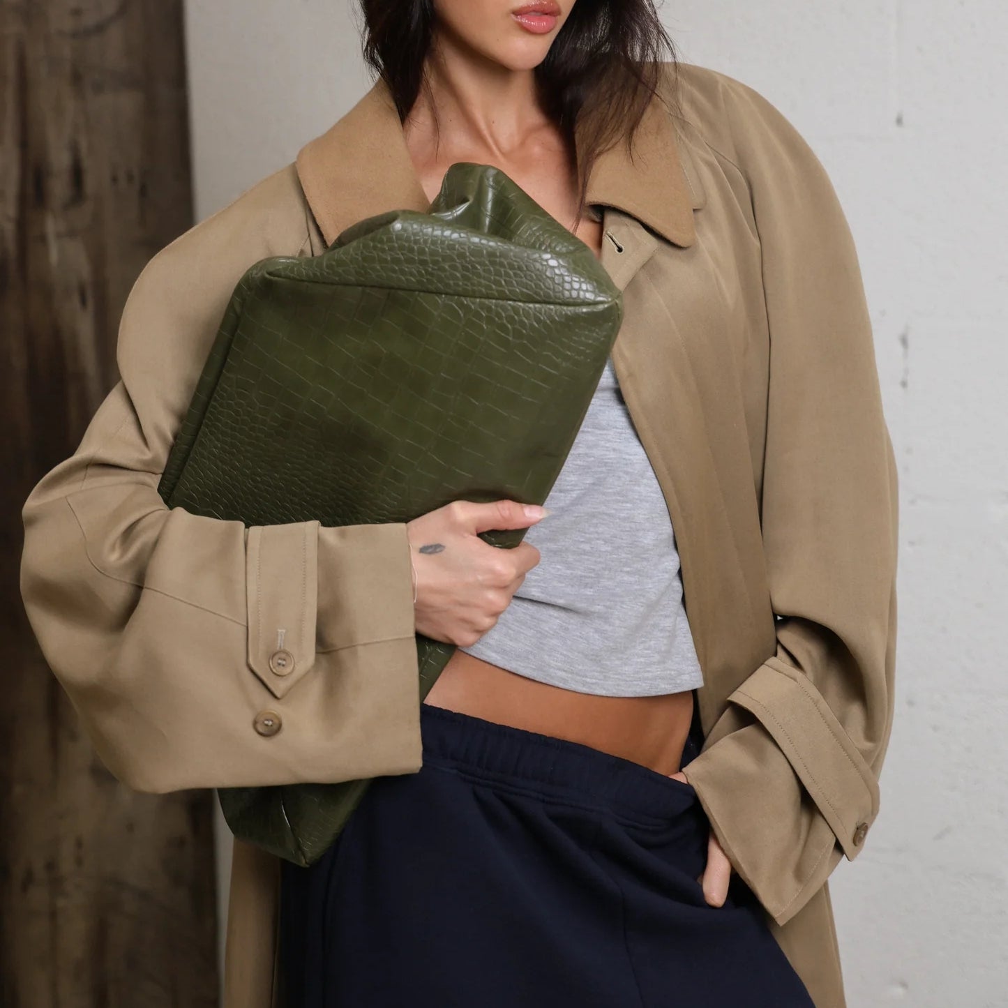 Crocodile Jumbo Clutch