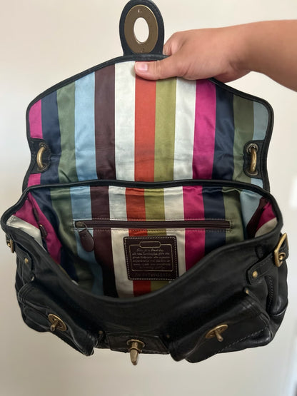 Vintage Legacy Black Leather Shoulder Bag