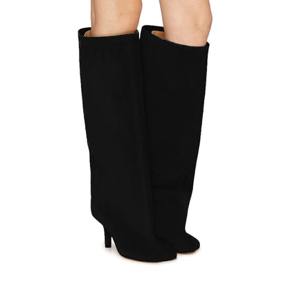Women's Suede Square Toe Knee-high Boots