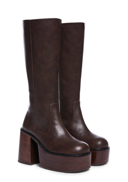 Vintage Platform Knee High Boots