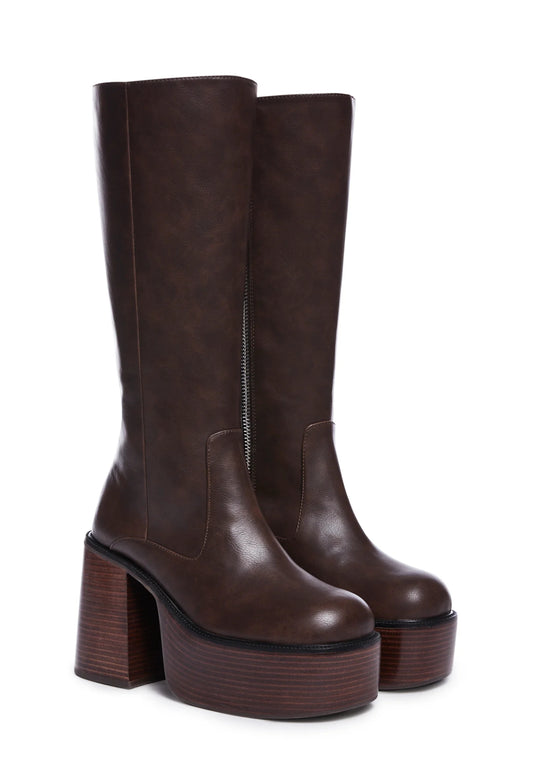 Vintage Platform Knee High Boots