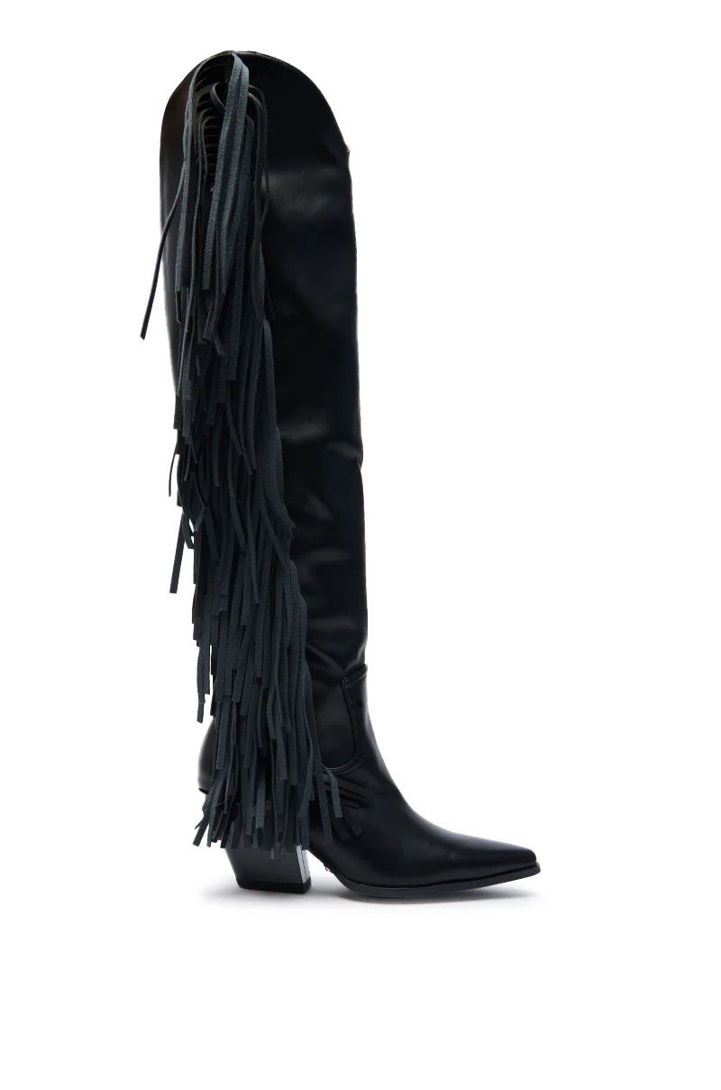 Western Boots with Fringe Details