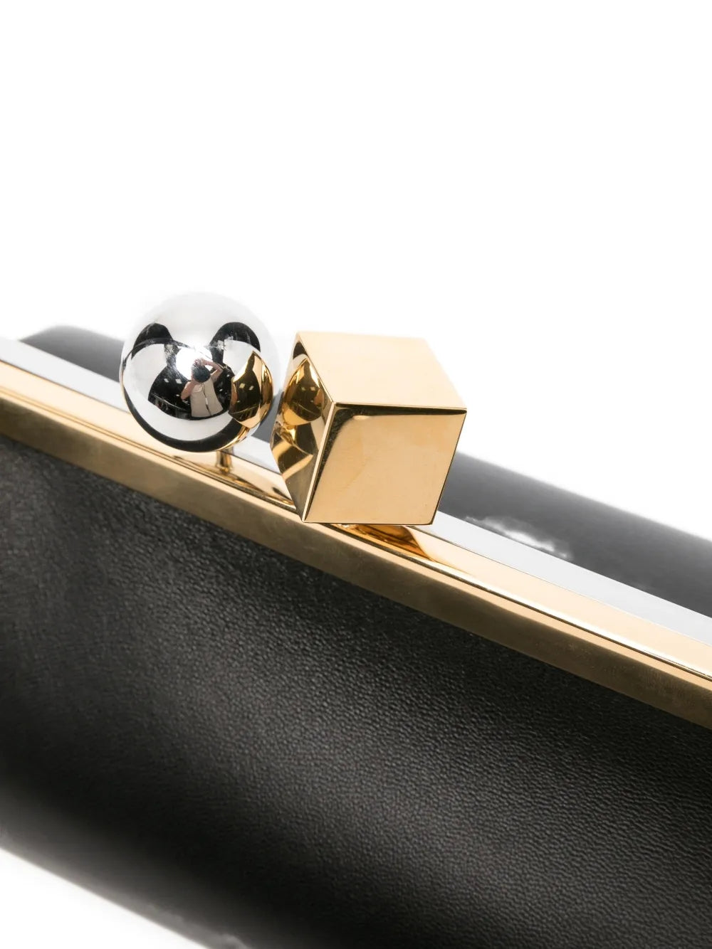 Black Shoulder Bag With Kiss-Lock Closure