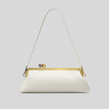 Black Shoulder Bag With Kiss-Lock Closure