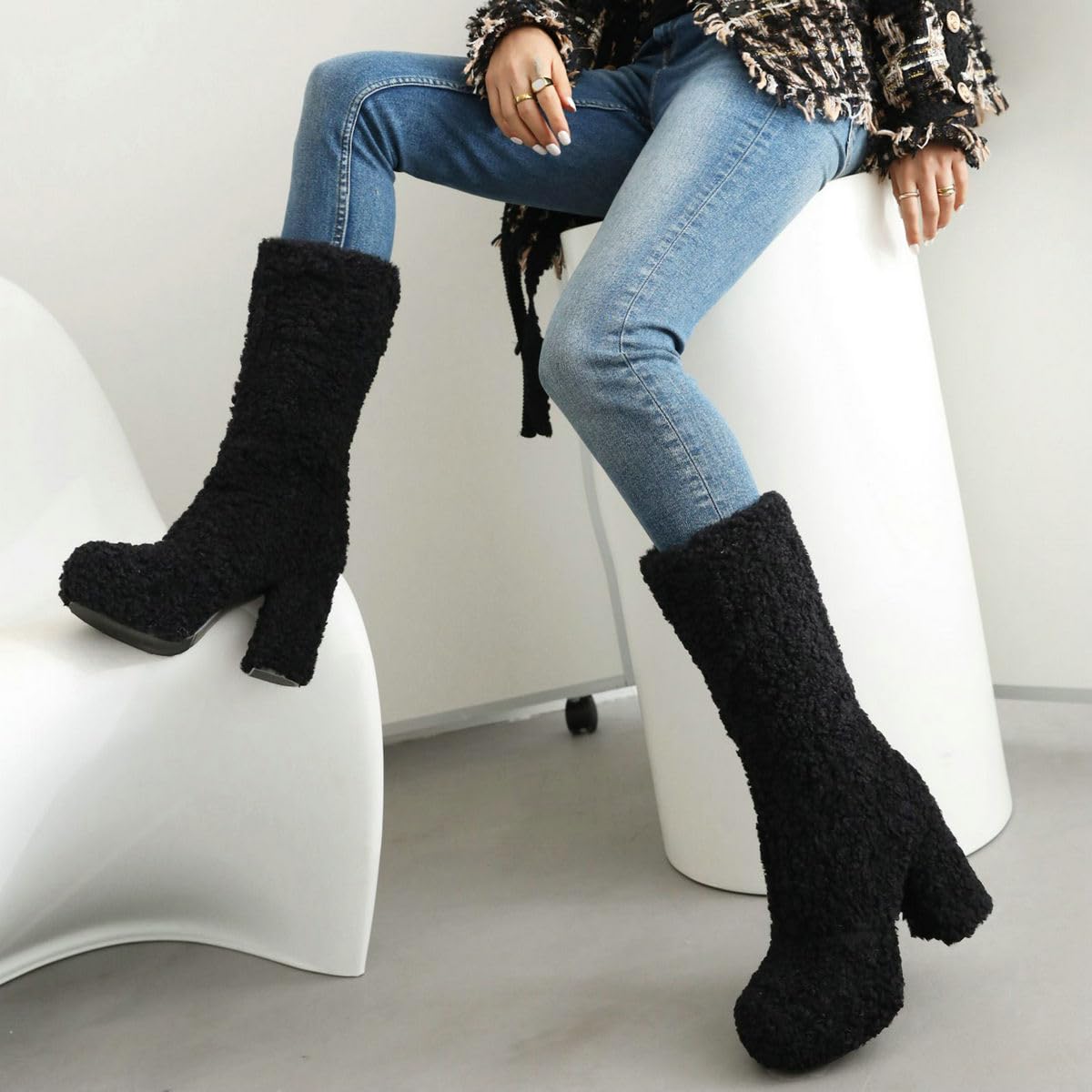 Women's Mid-Calf Fluffy Boots