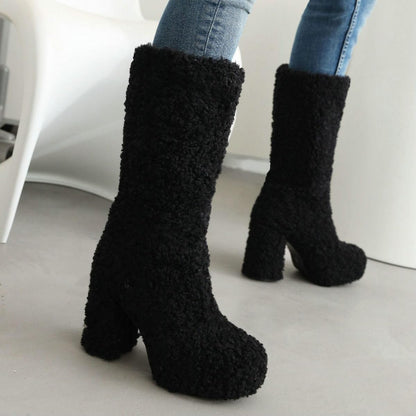 Women's Mid-Calf Fluffy Boots