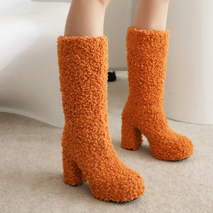 Women's Mid-Calf Fluffy Boots