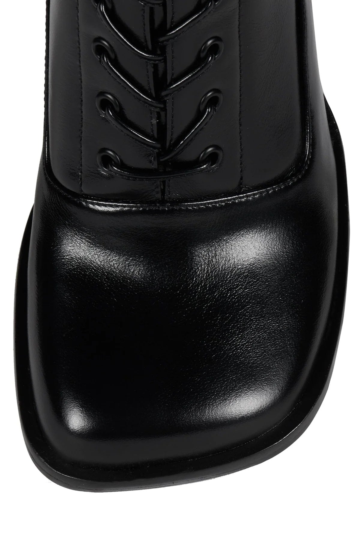 Square Toe Lace Up Knee High Boots