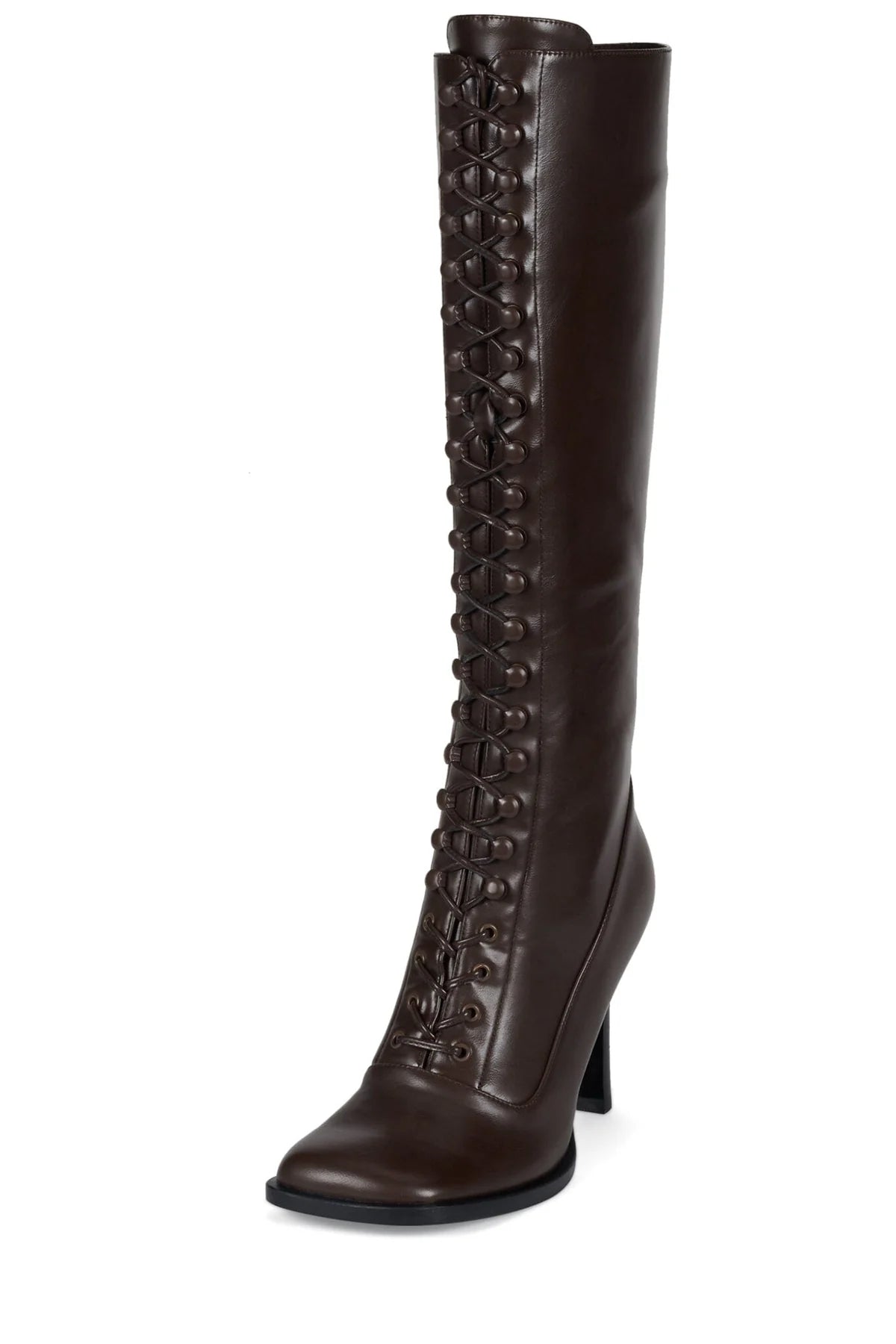 Square Toe Lace Up Knee High Boots