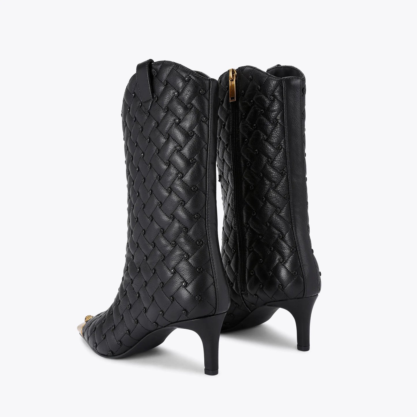 Woven Rhinestone Western Leather Boots