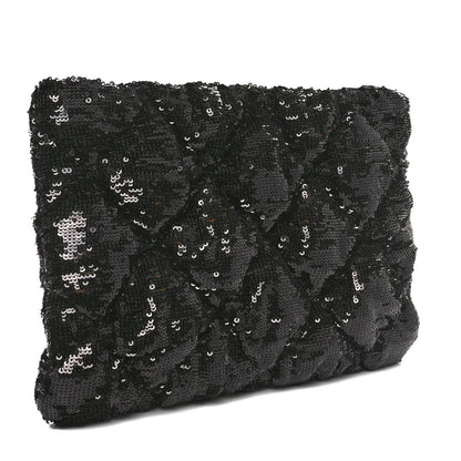 Sequins Quilted Large Clutch