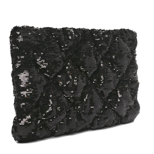 Sequins Quilted Large Clutch