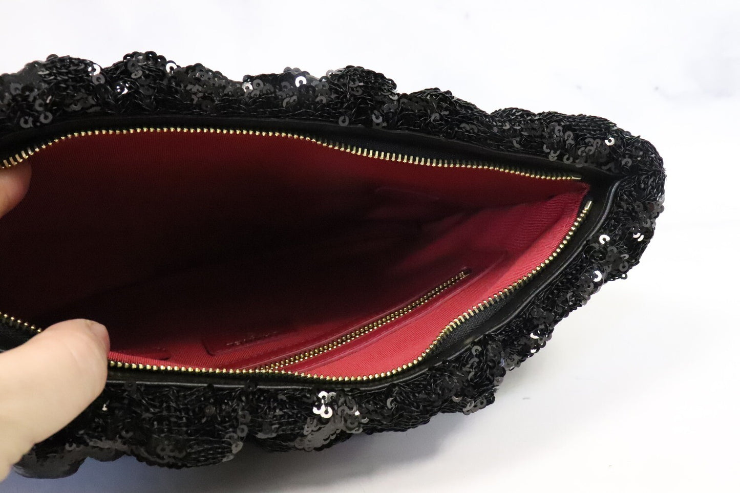 Sequins Quilted Large Clutch