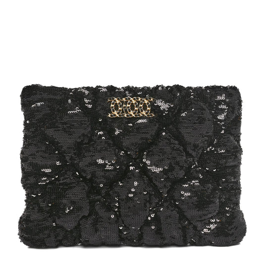 Sequins Quilted Large Clutch