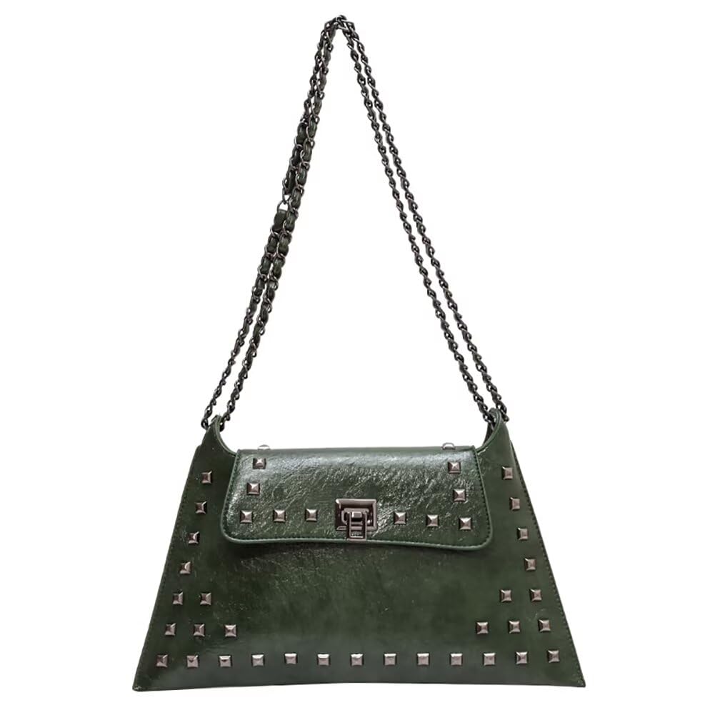 Retro Studs Leather Chain Shoulder Bag