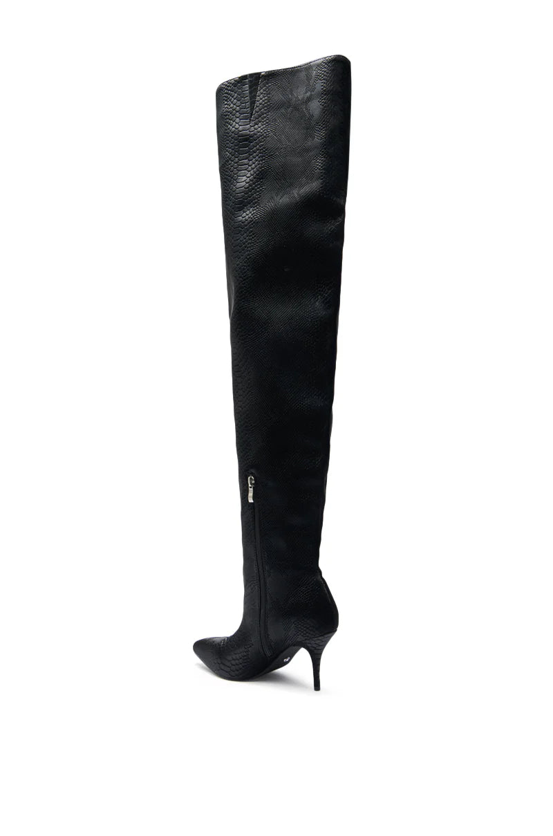 Black Snake Thigh High Boots